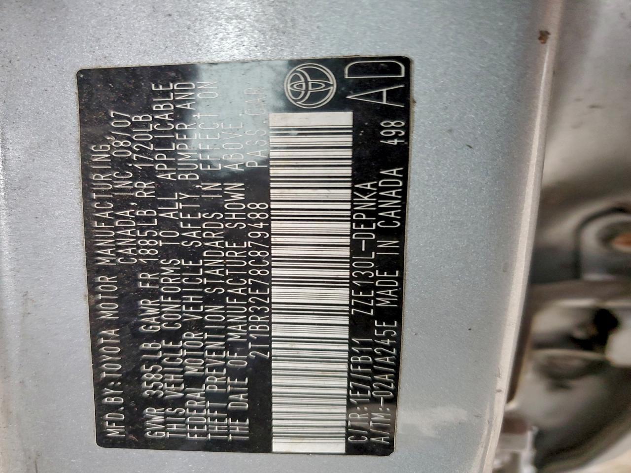 2008 TOYOTA COROLLA