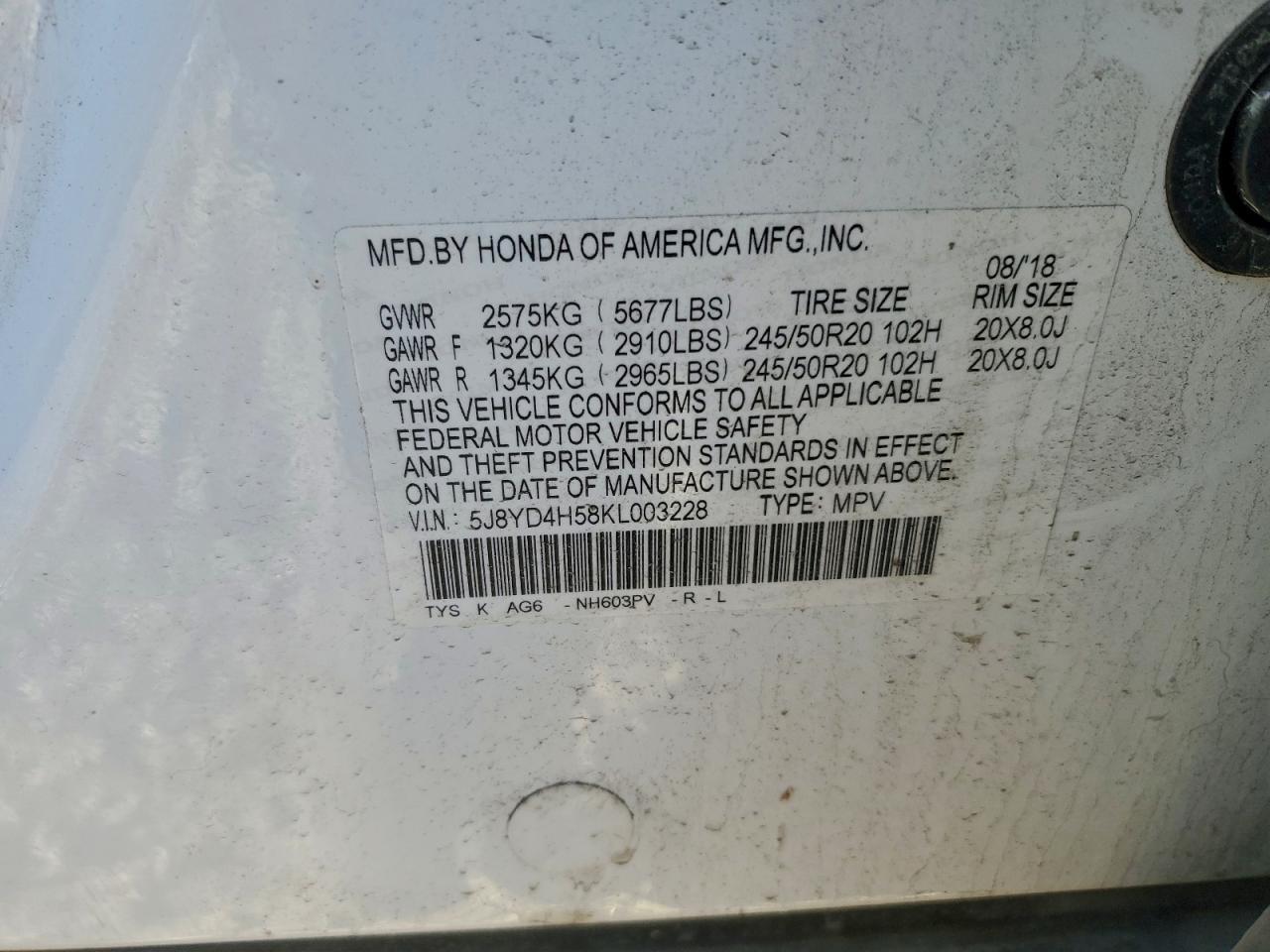2019 ACURA MDX