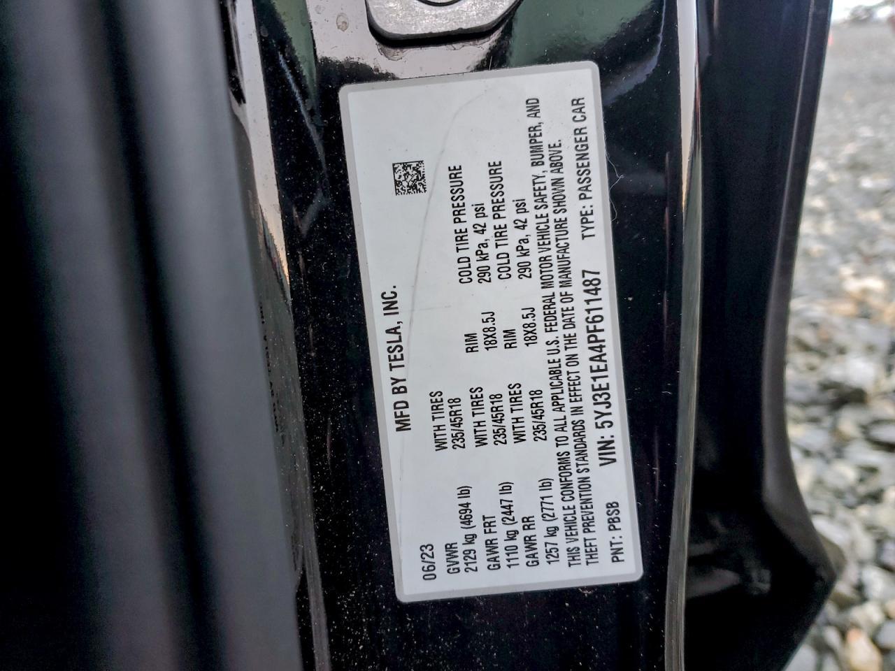 2023 TESLA MODEL 3