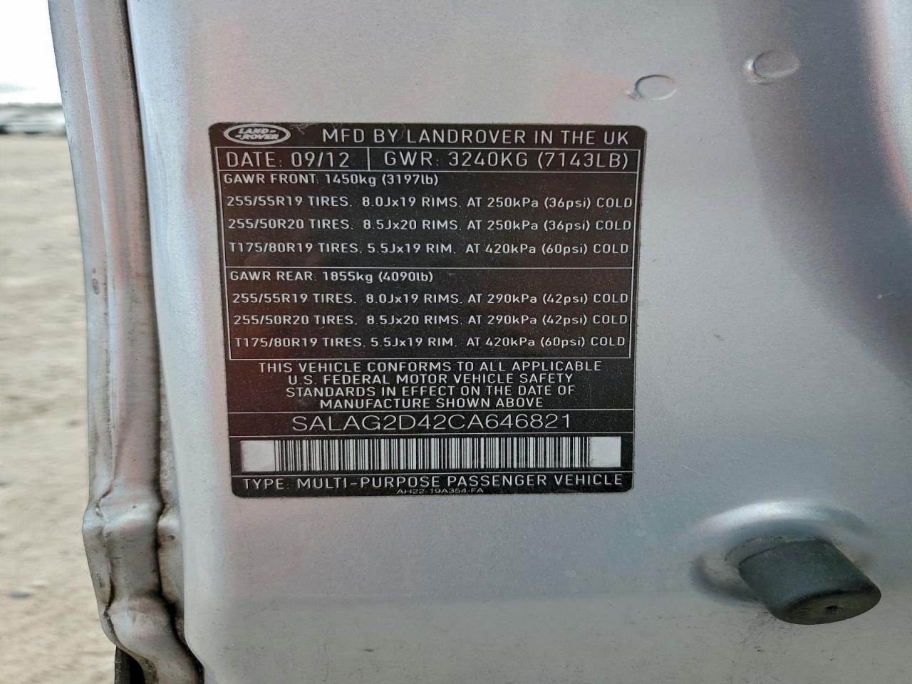 2012 LAND ROVER LR4