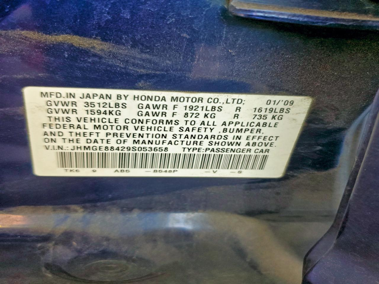 2009 HONDA FIT