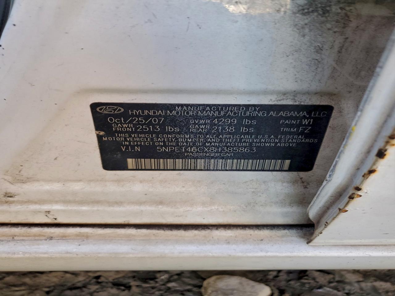 2008 HYUNDAI SONATA