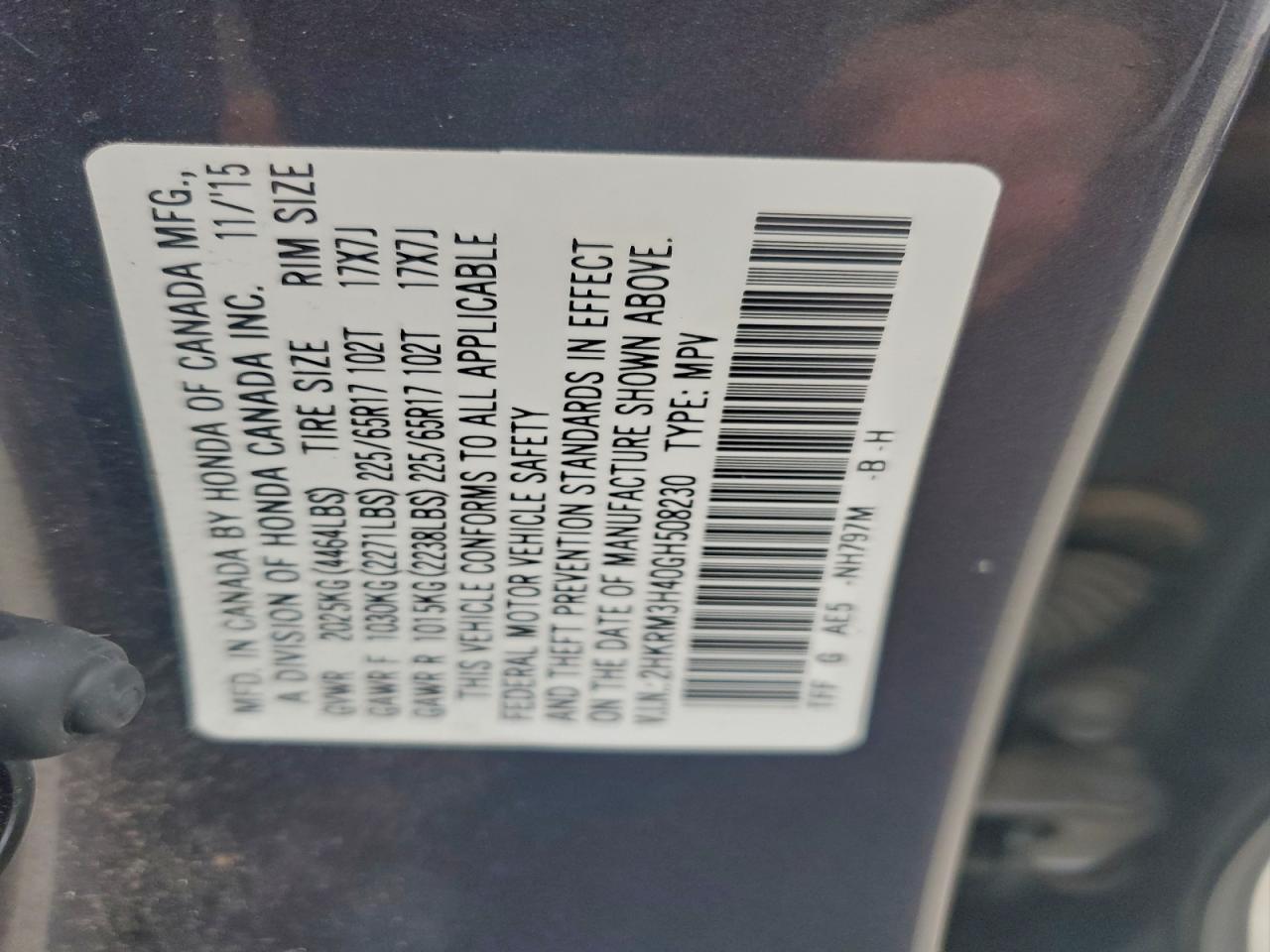 2016 HONDA CR-V