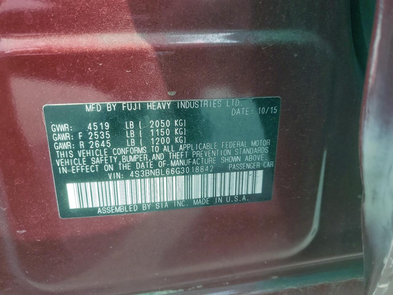 2016 SUBARU Legacy
