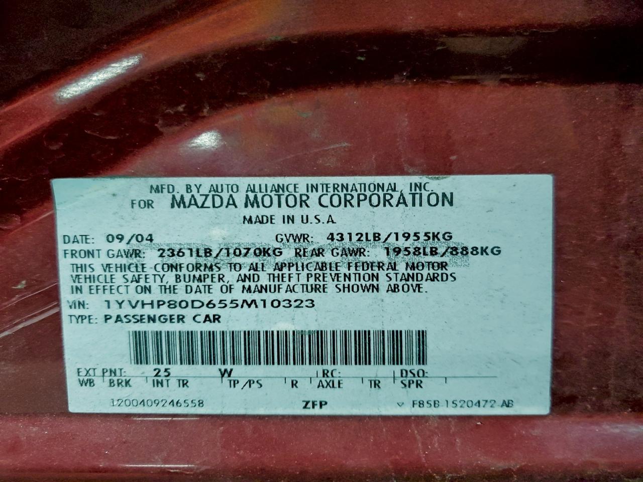2005 MAZDA 6