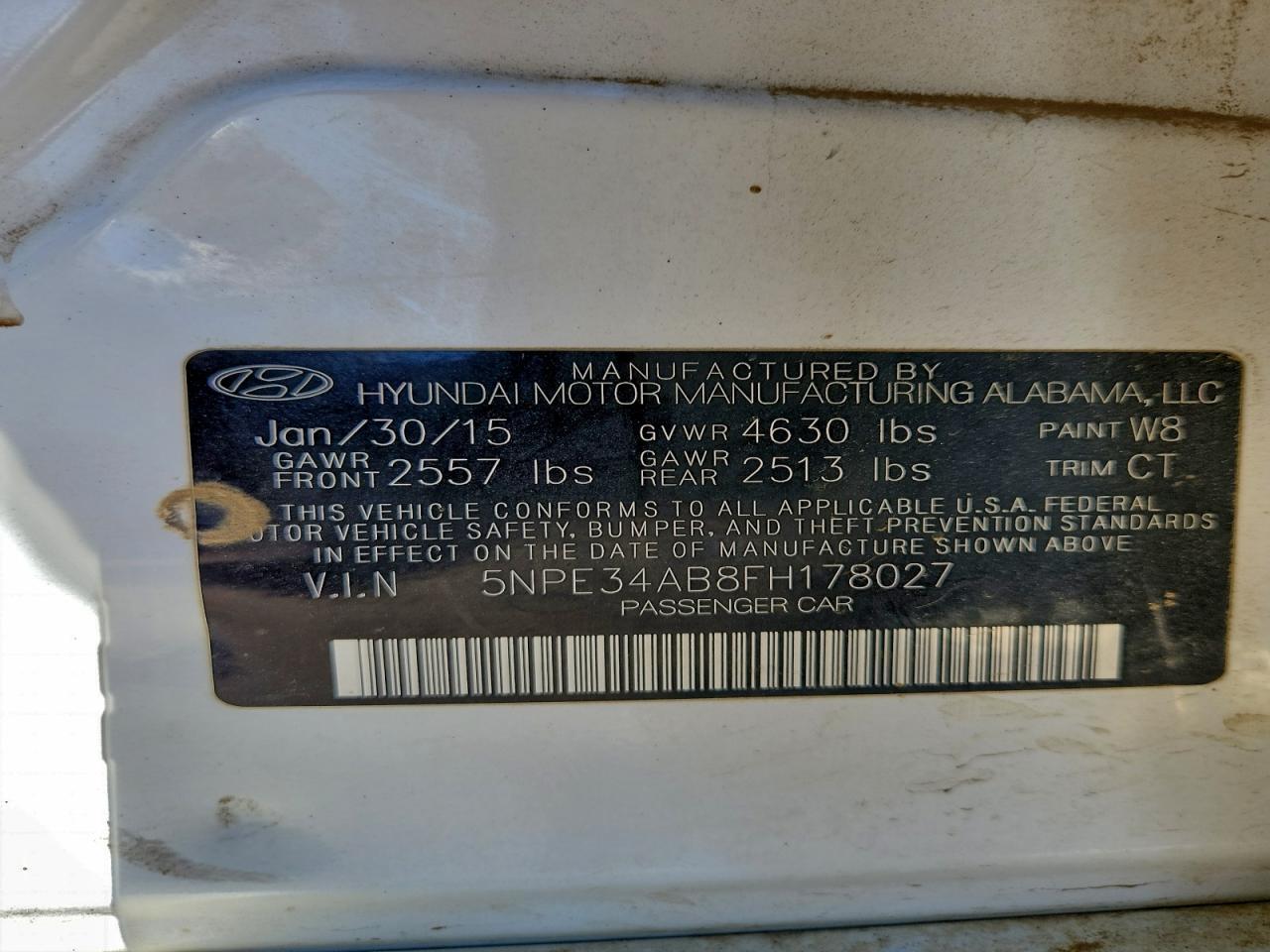 2015 HYUNDAI SONATA