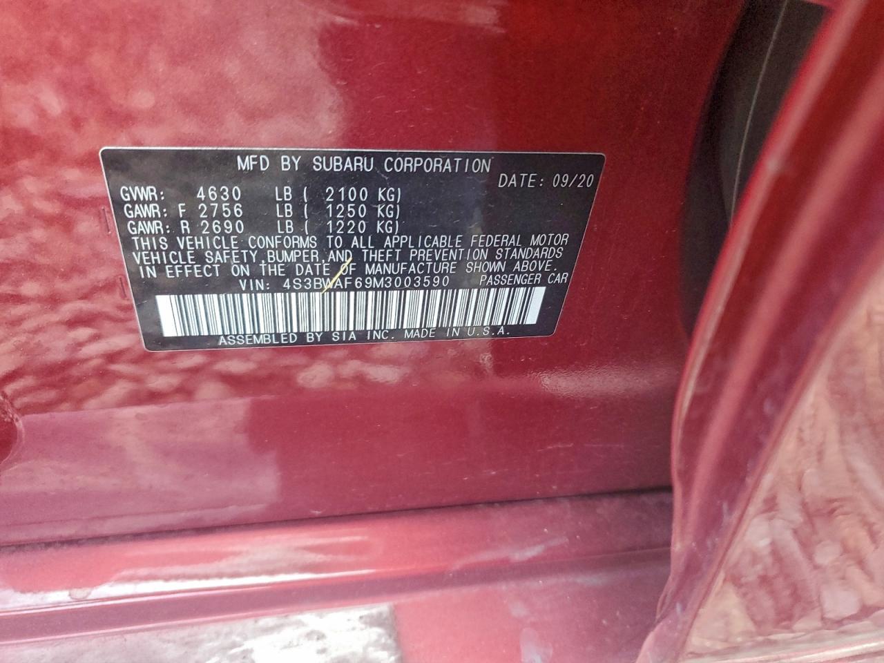 2021 SUBARU Legacy