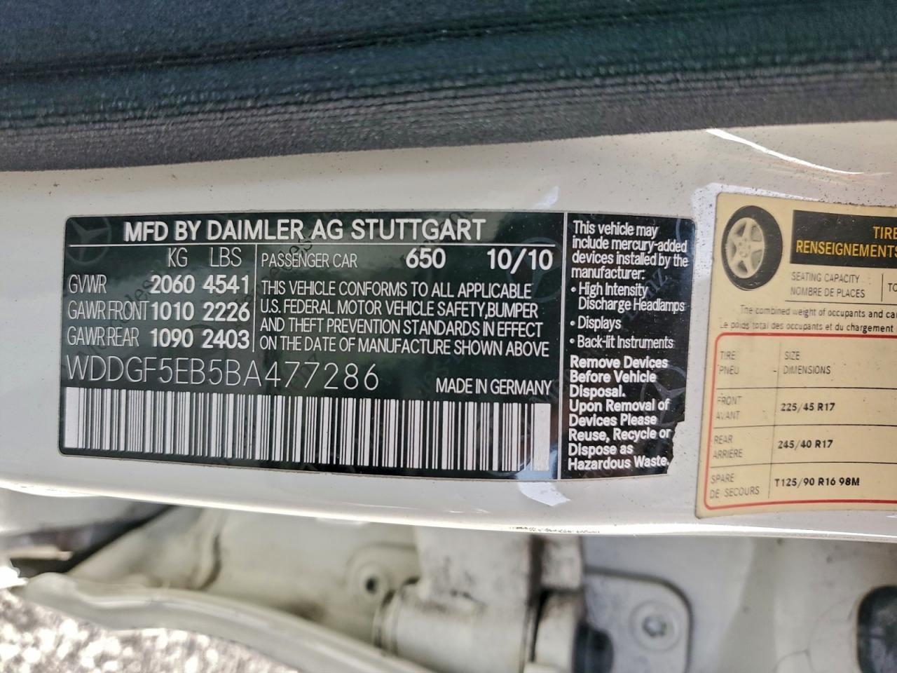 2011 MERCEDES-BENZ C-CLASS