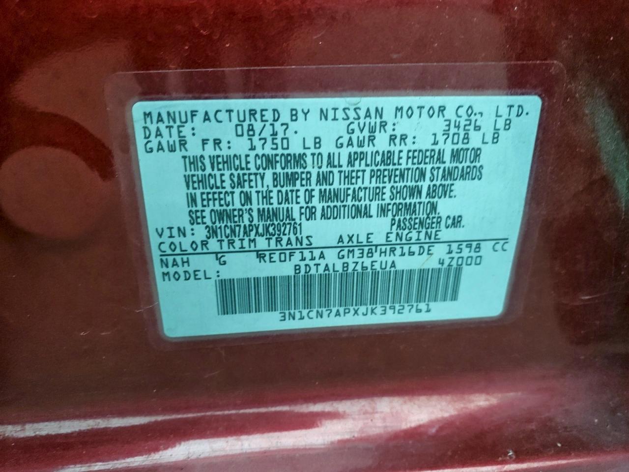 2018 NISSAN VERSA