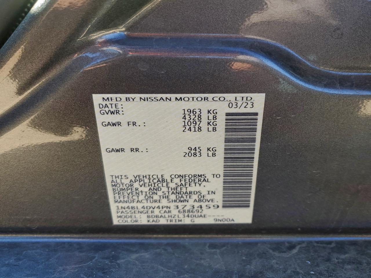 2023 NISSAN ALTIMA