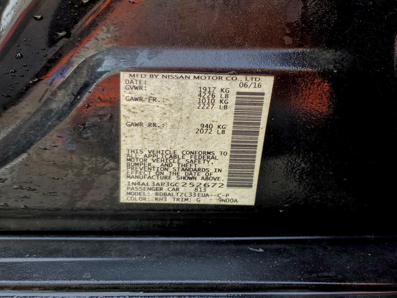 2016 NISSAN ALTIMA