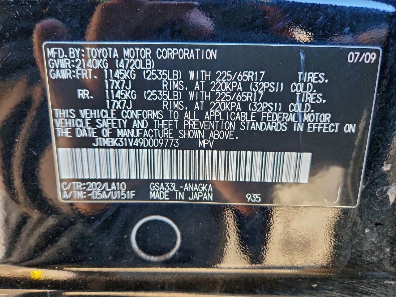 2009 TOYOTA RAV4