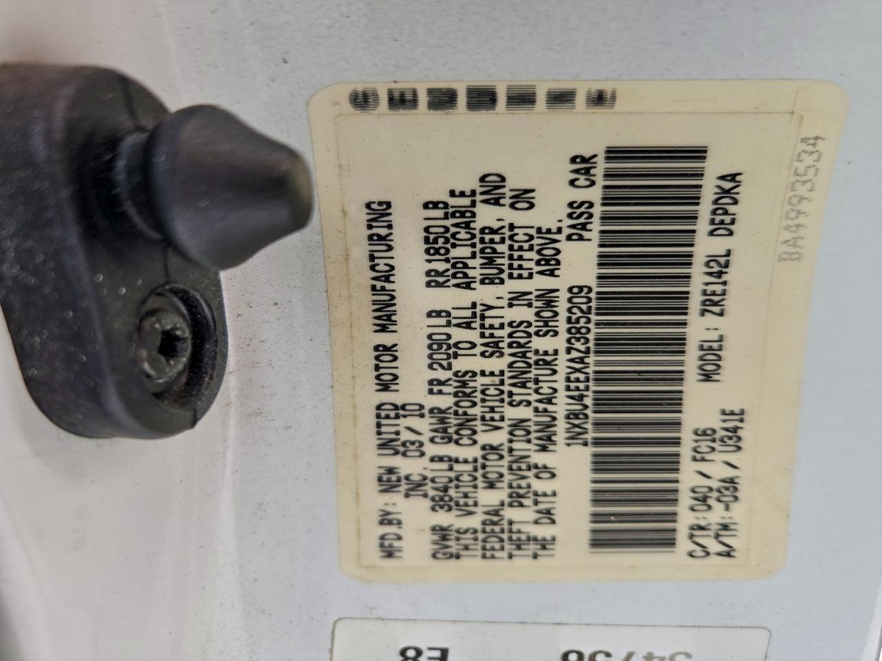 2010 TOYOTA COROLLA