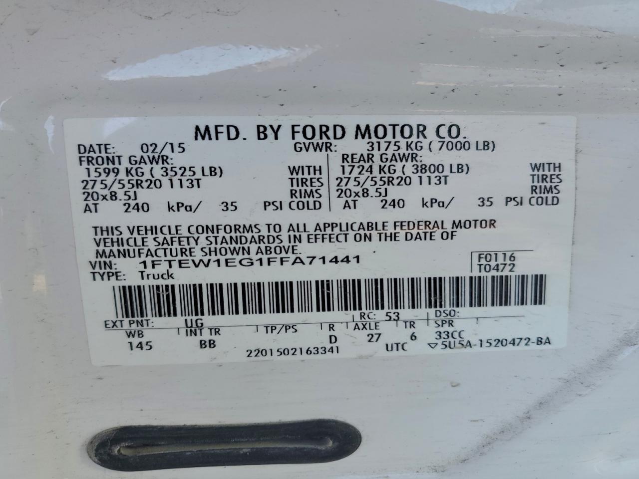2015 FORD F-150