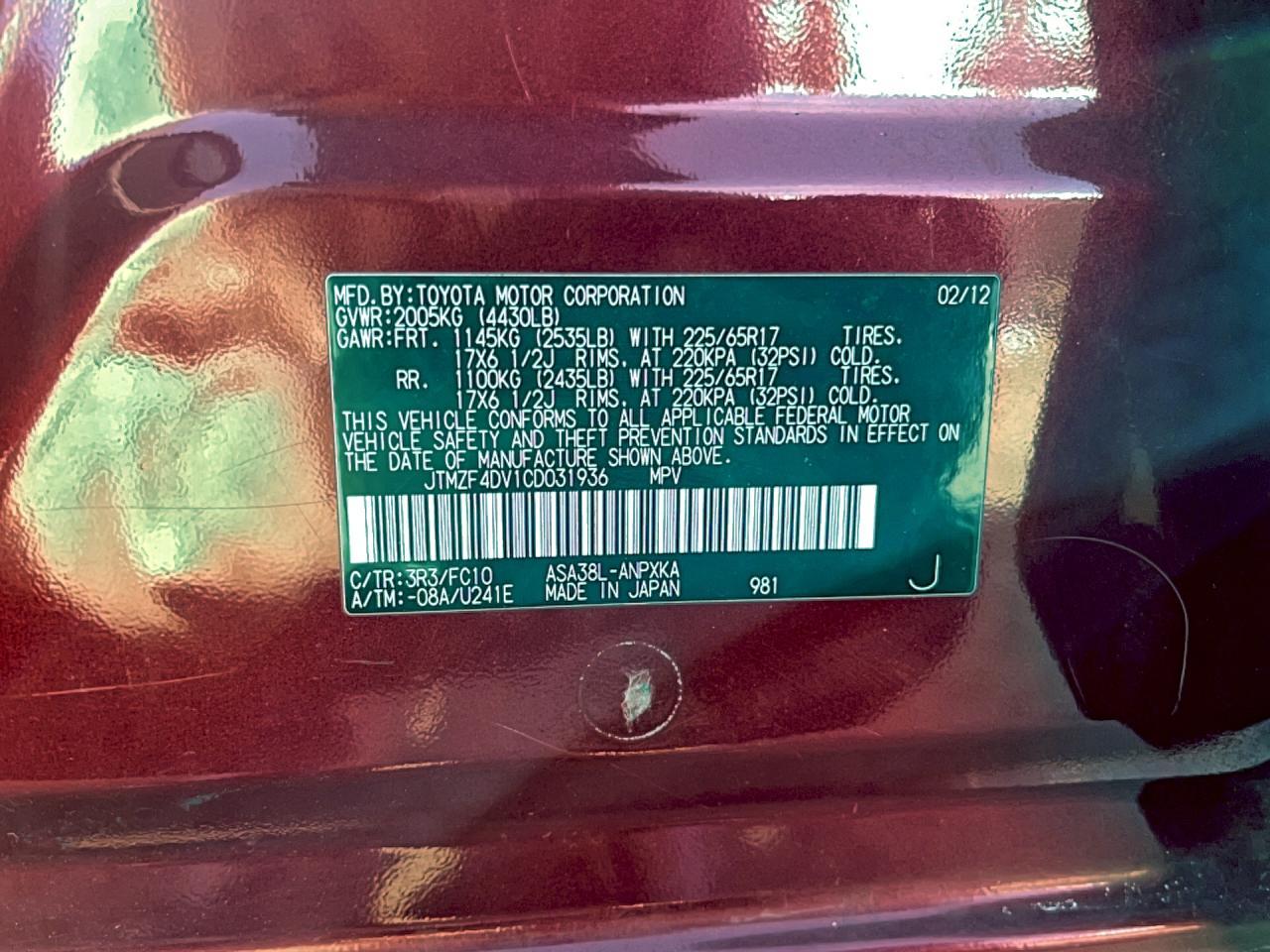 2012 TOYOTA RAV4