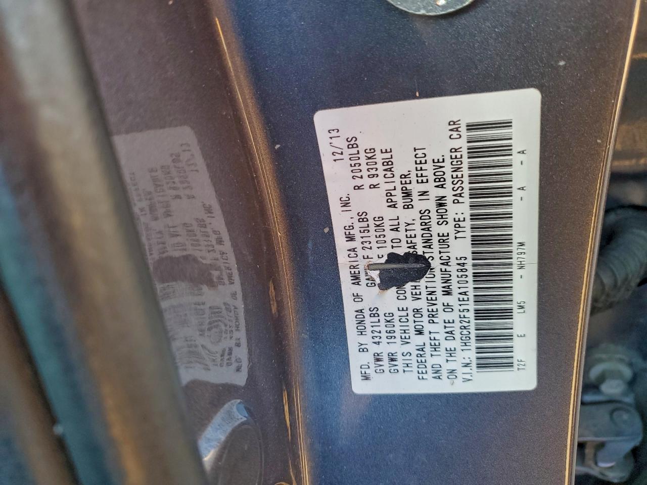 2014 HONDA ACCORD