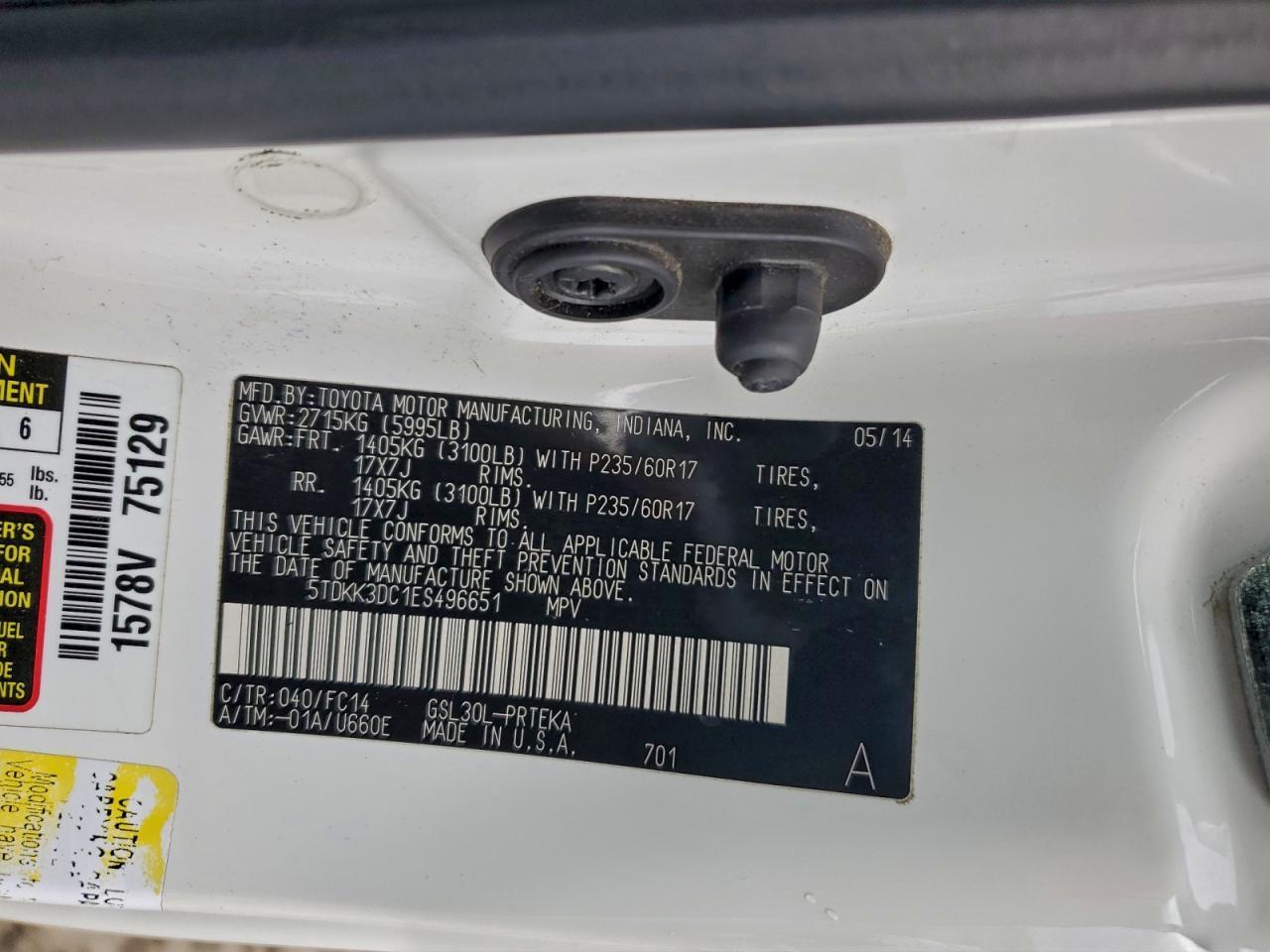2014 TOYOTA SIENNA