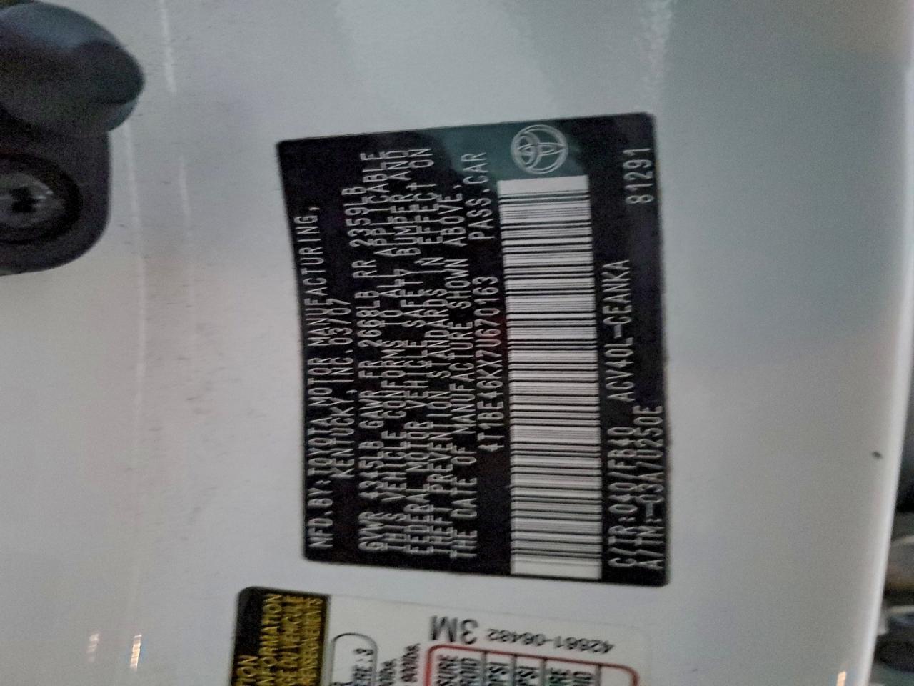 2007 TOYOTA CAMRY