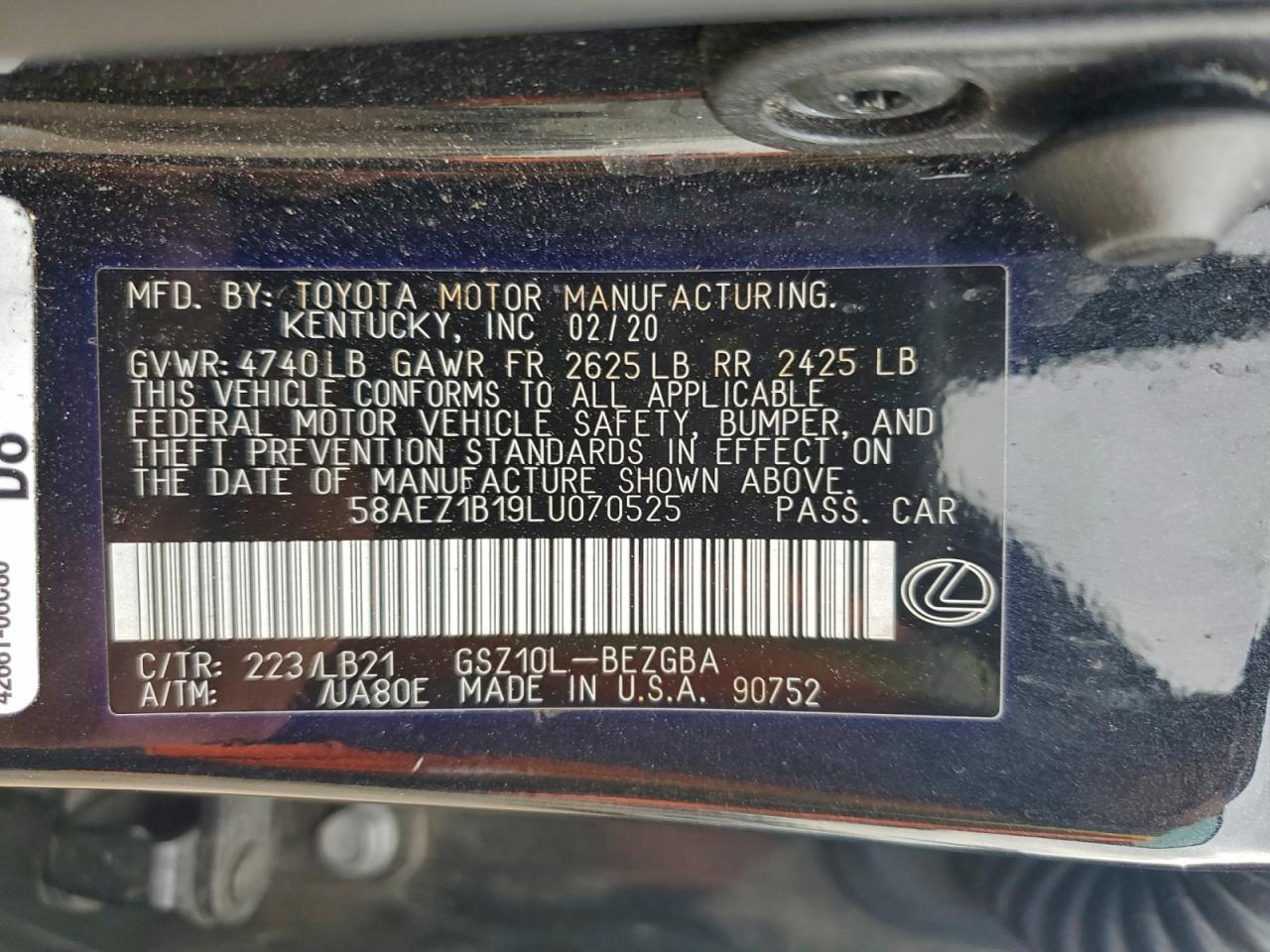2020 LEXUS ES 350
