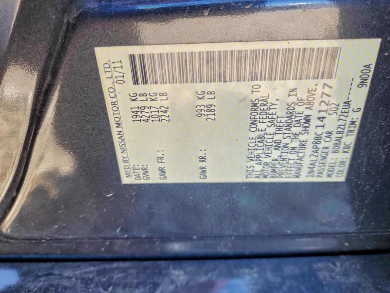 2011 NISSAN ALTIMA