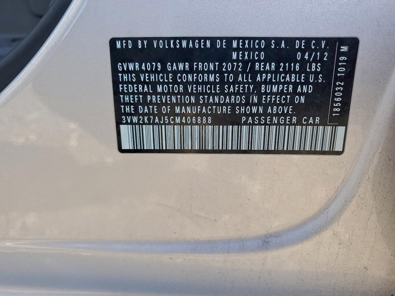 2012 VOLKSWAGEN JETTA
