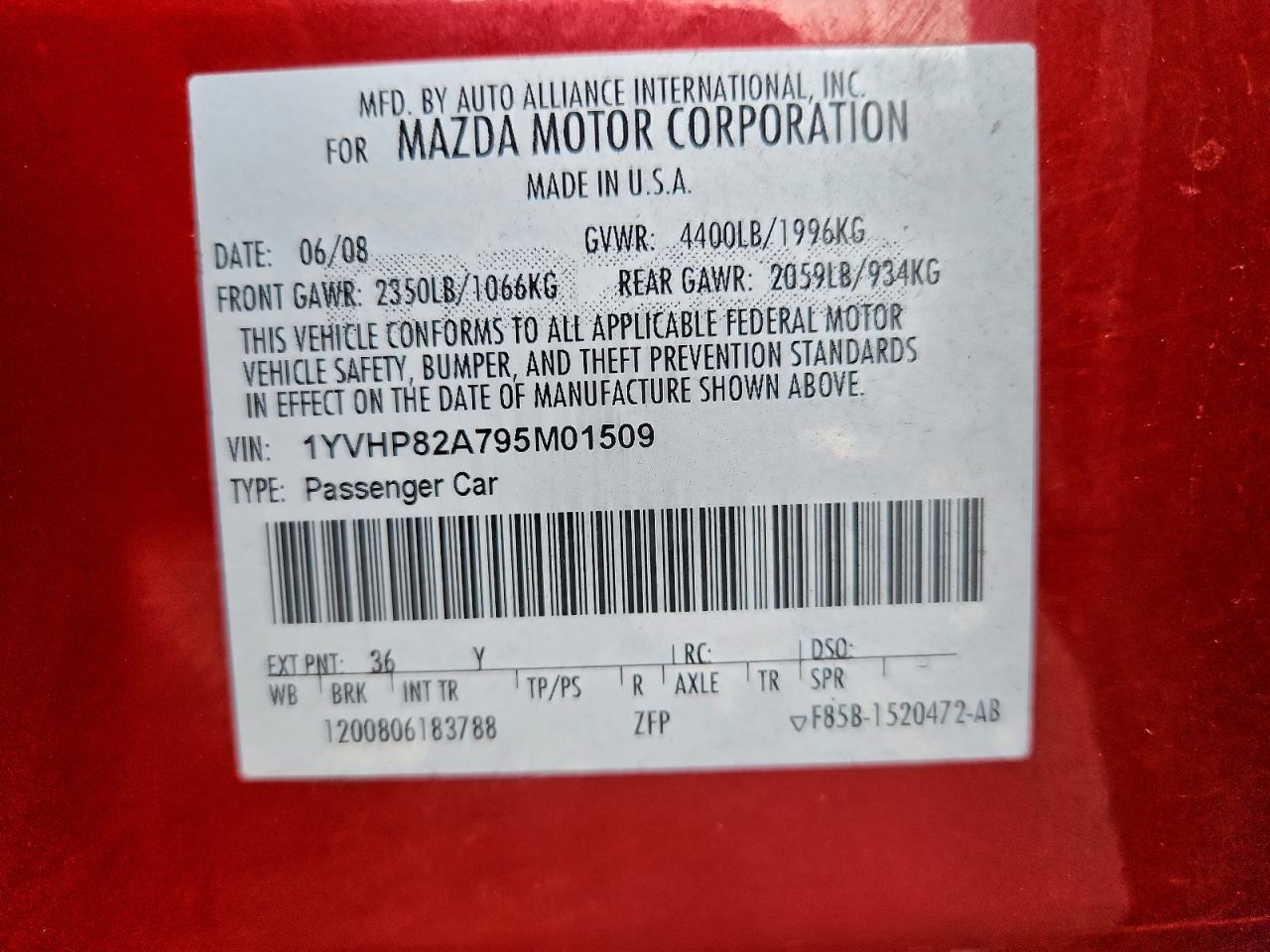 2009 MAZDA 6