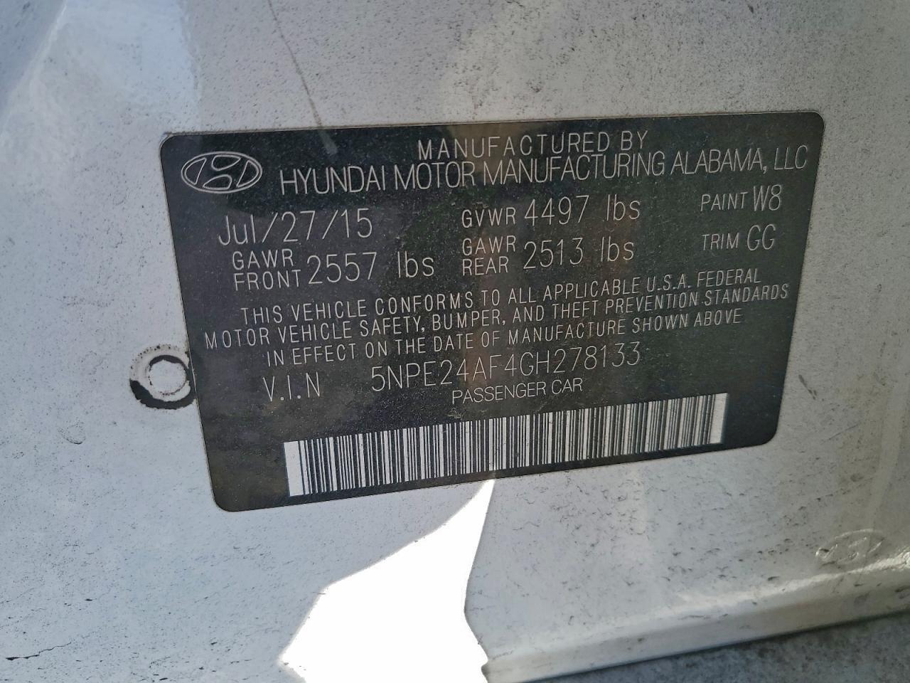 2016 HYUNDAI SONATA