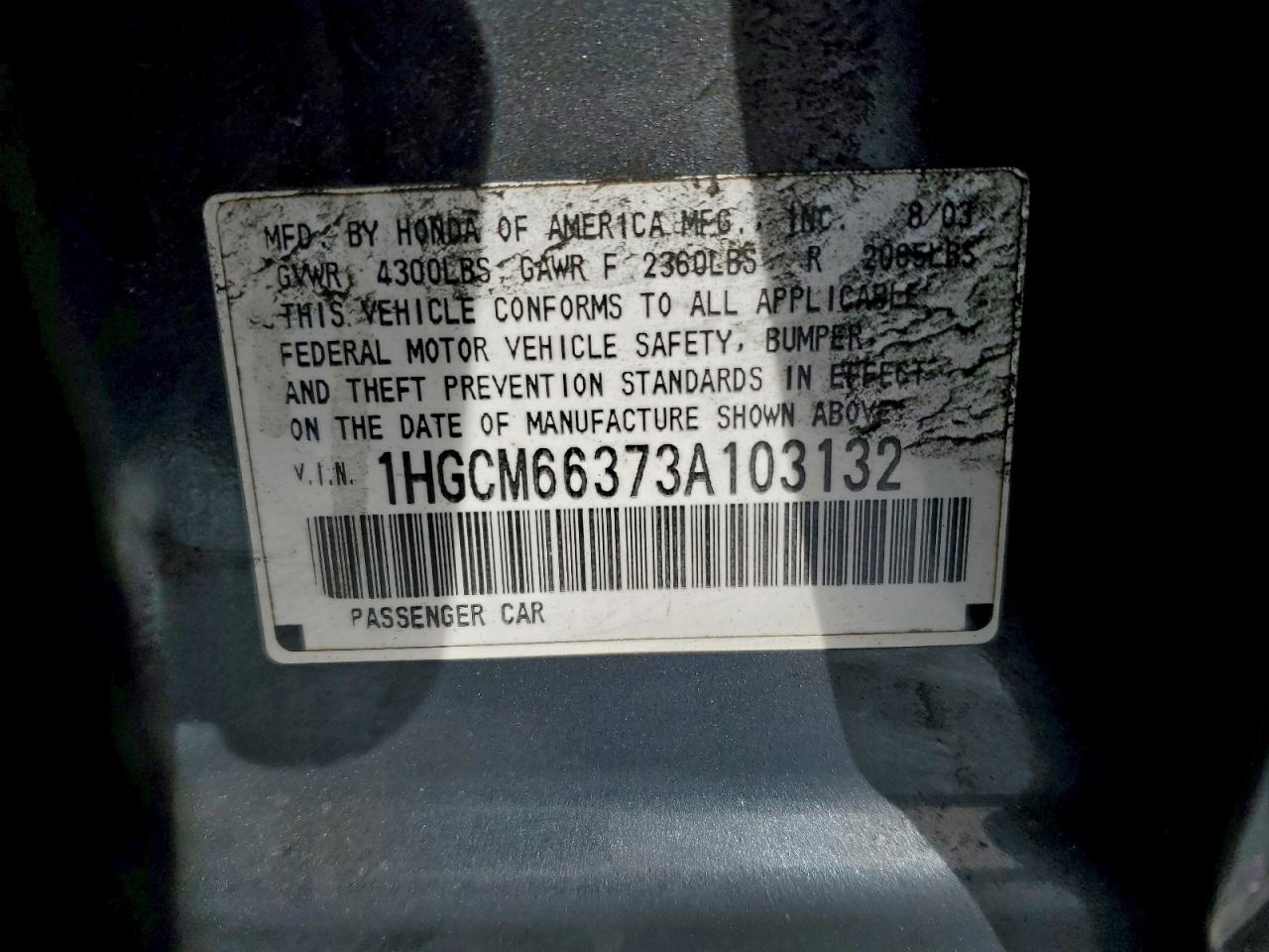 2003 HONDA ACCORD