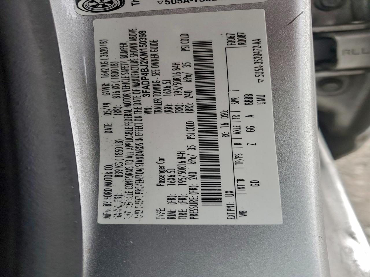 2019 FORD Fiesta