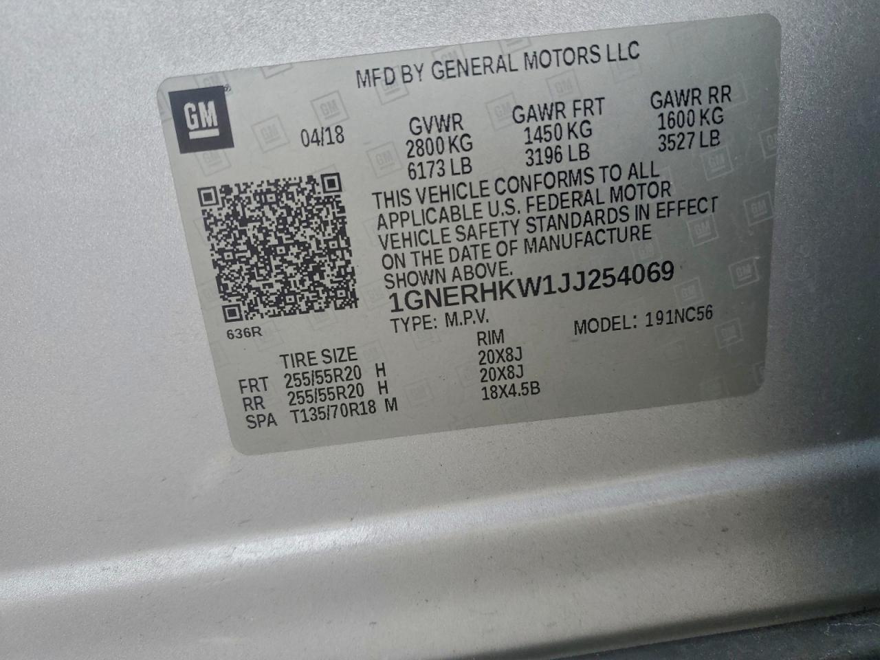 2018 CHEVROLET TRAVERSE