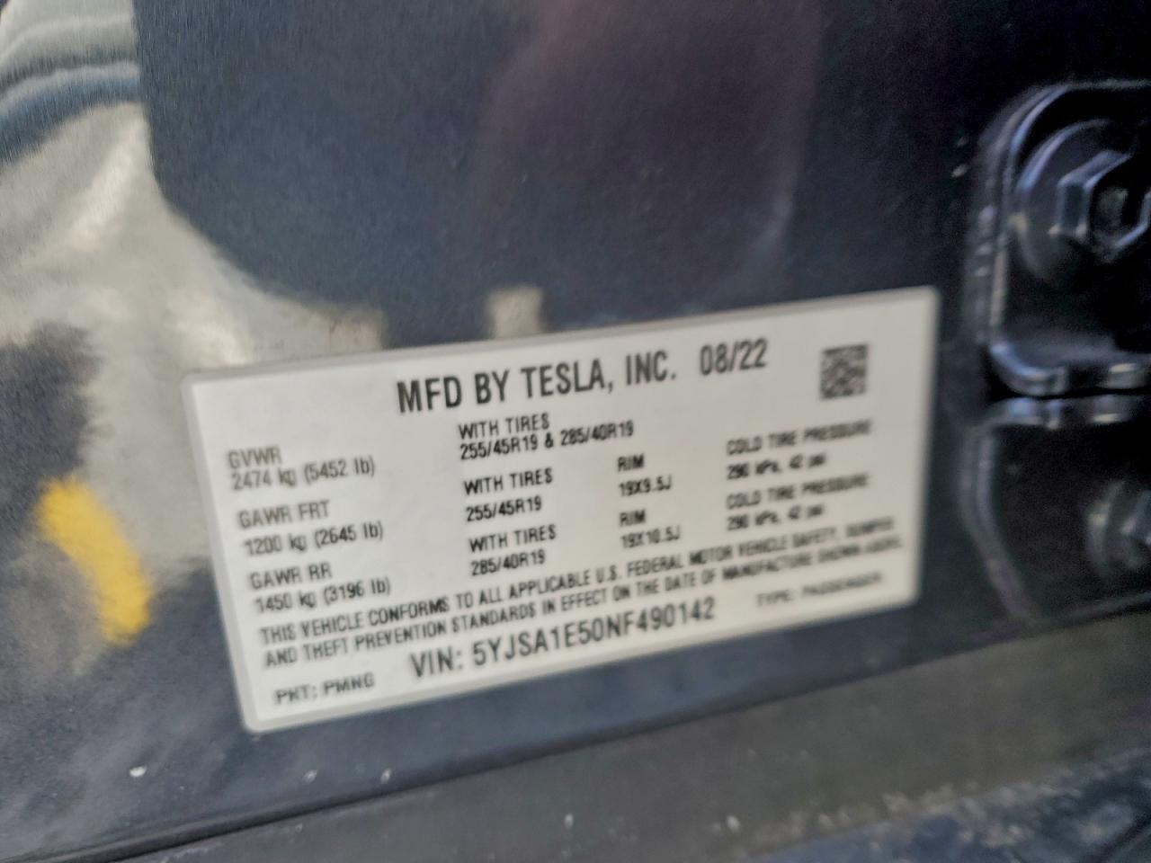 2022 TESLA MODEL S