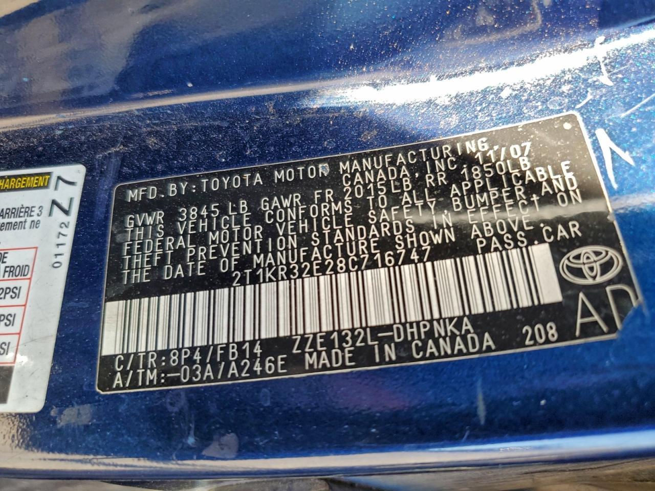 2008 TOYOTA COROLLA
