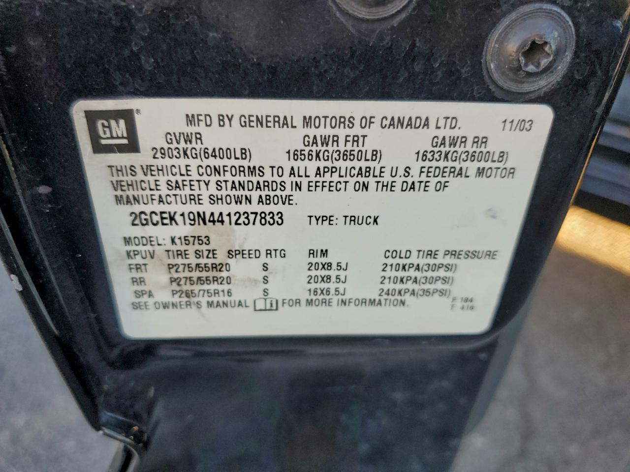 2004 CHEVROLET Silverado