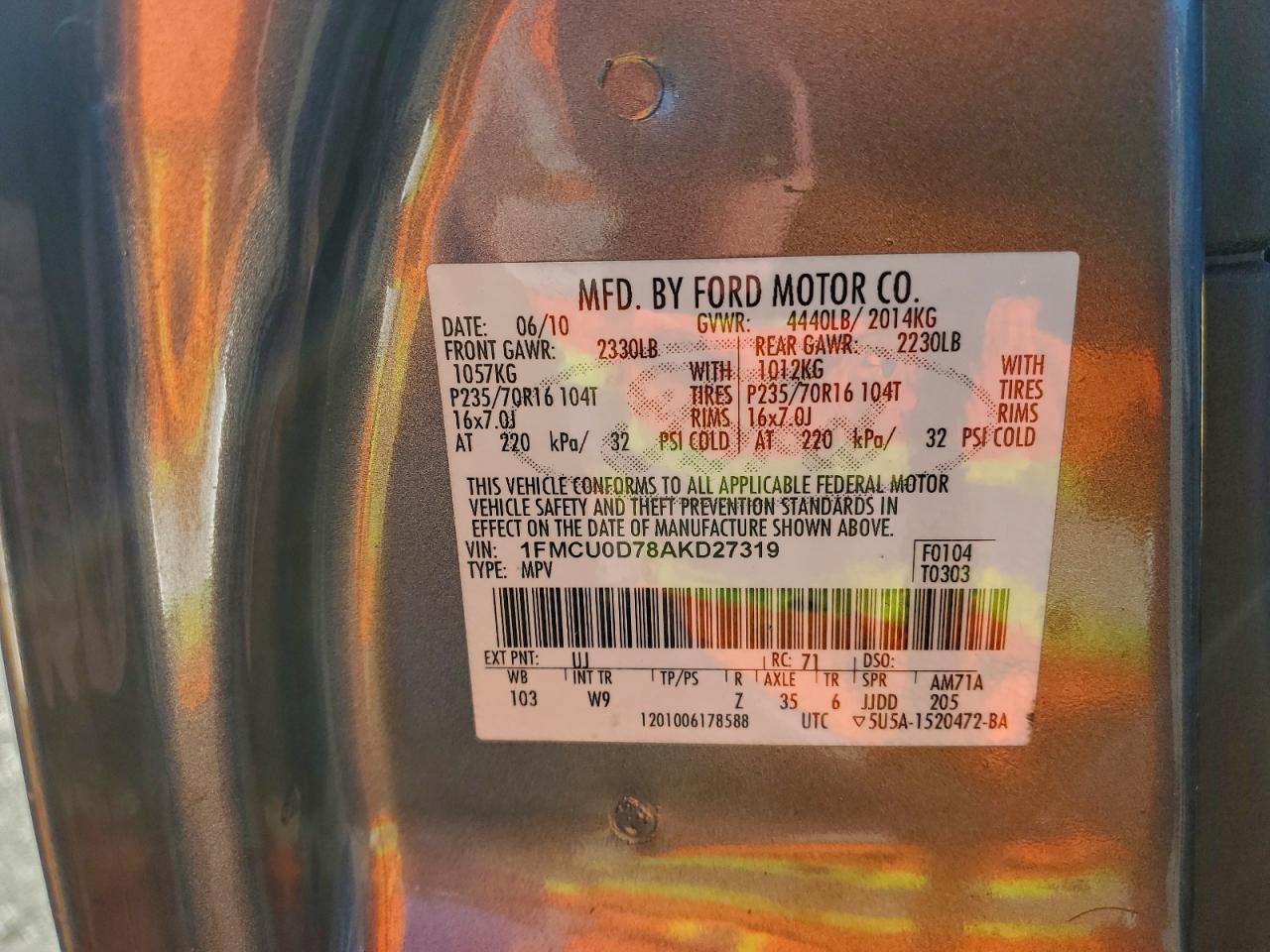 2010 FORD ESCAPE