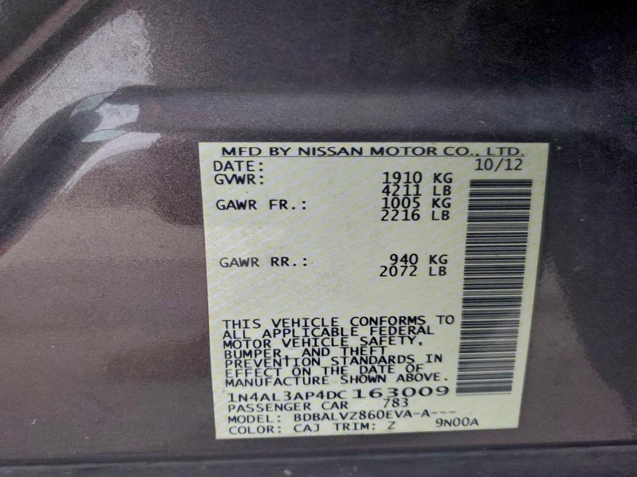 2013 NISSAN ALTIMA