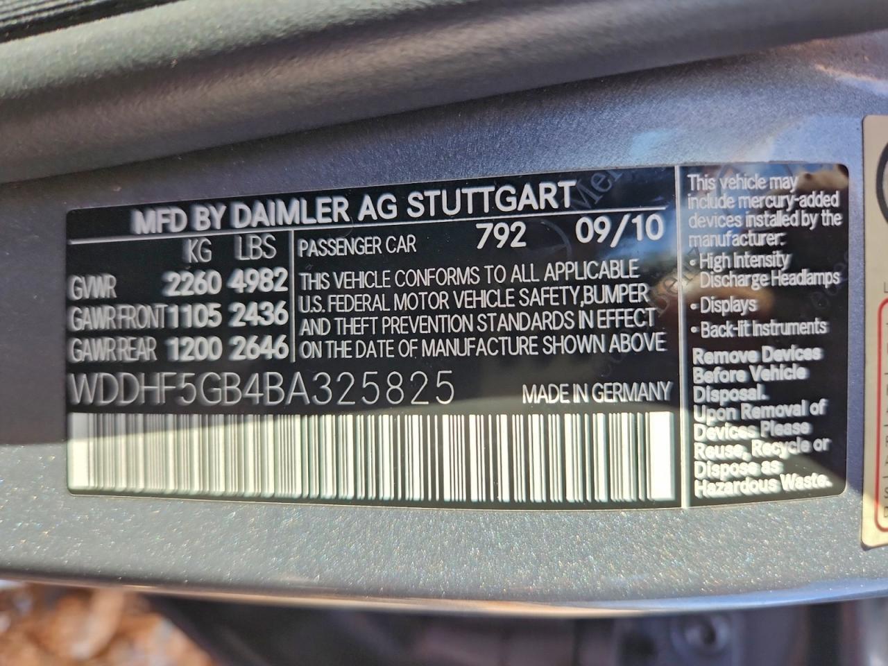2011 MERCEDES-BENZ E-Class