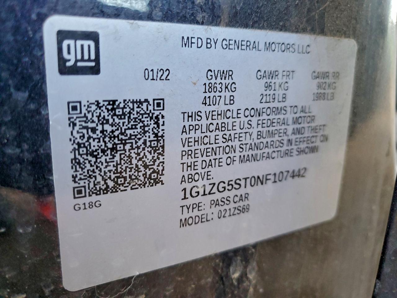 2022 CHEVROLET MALIBU
