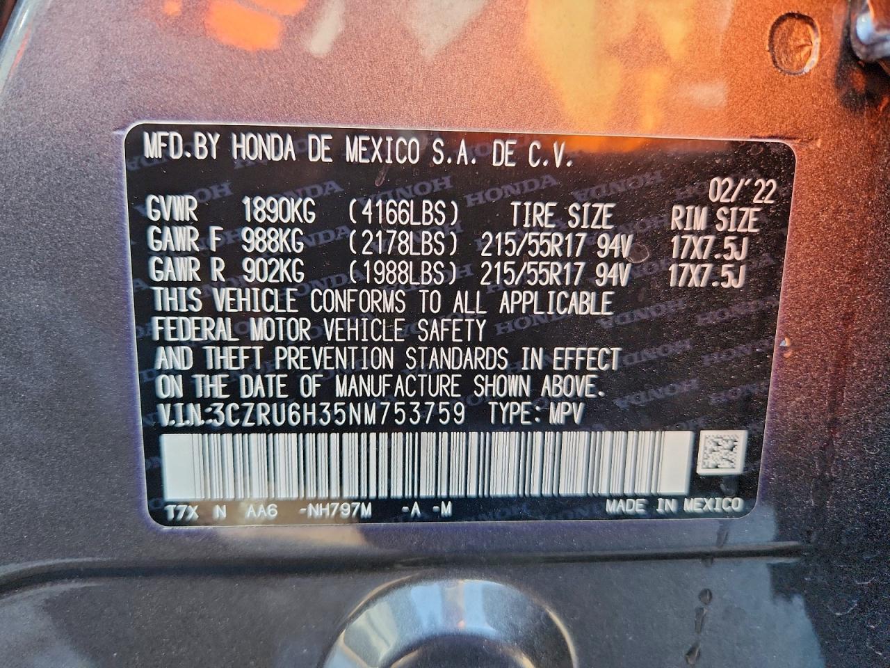2022 HONDA HR-V