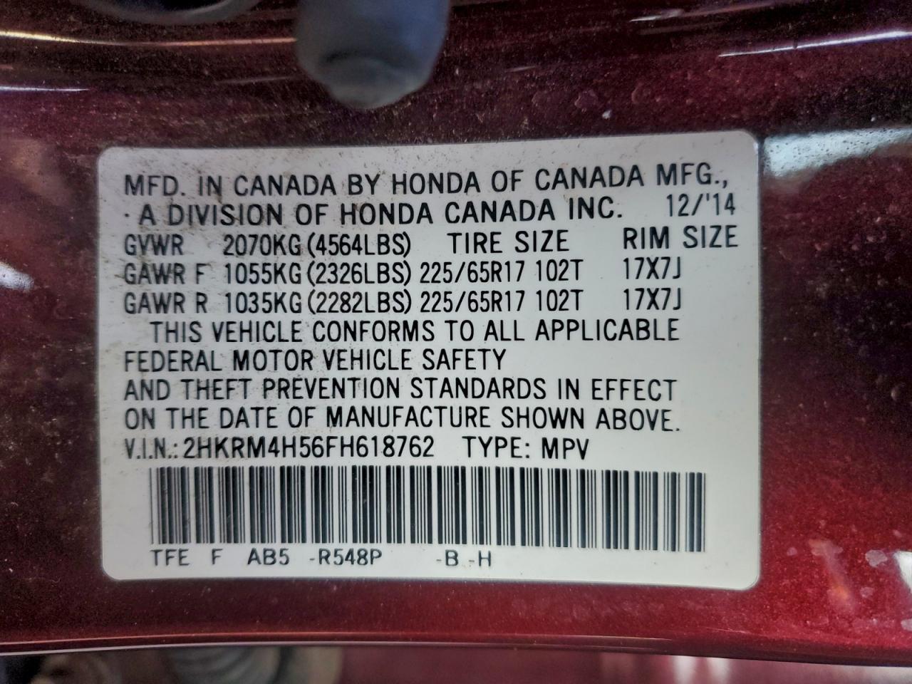 2015 HONDA CR-V
