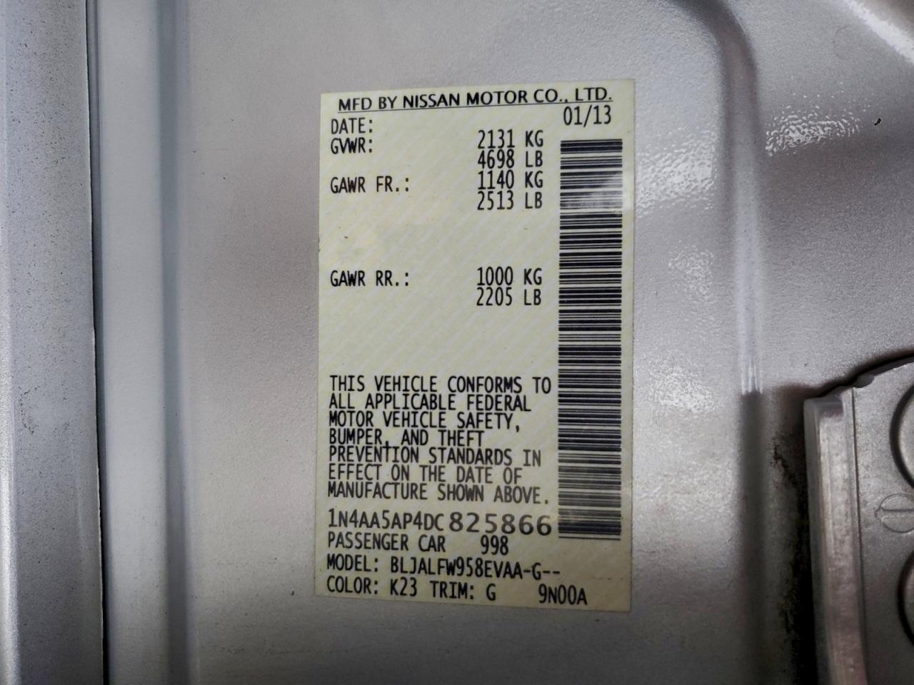 2013 NISSAN Maxima
