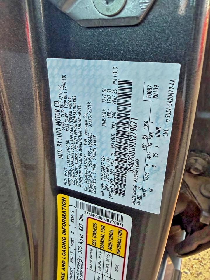 2018 FORD FUSION