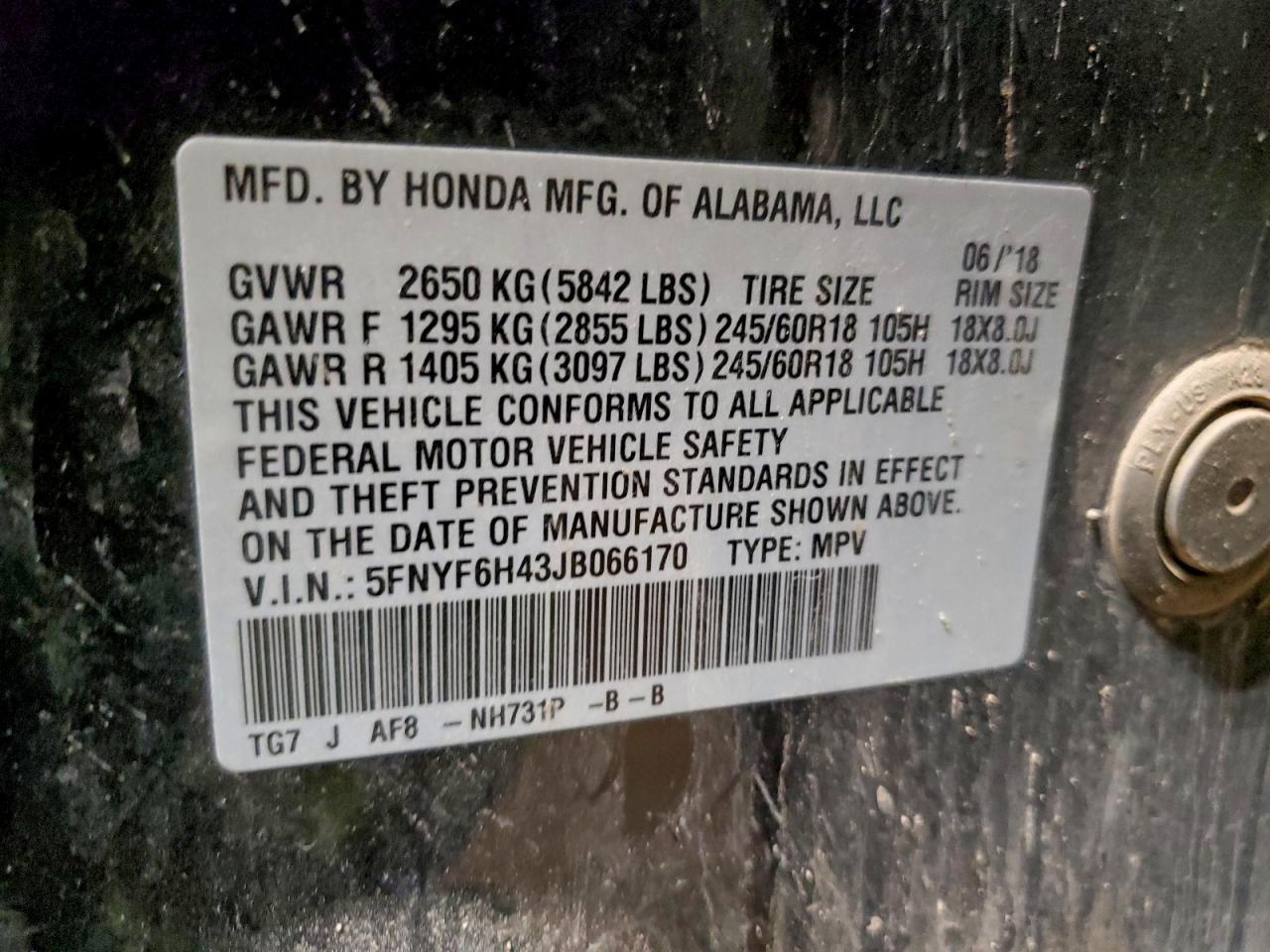 2018 HONDA PILOT