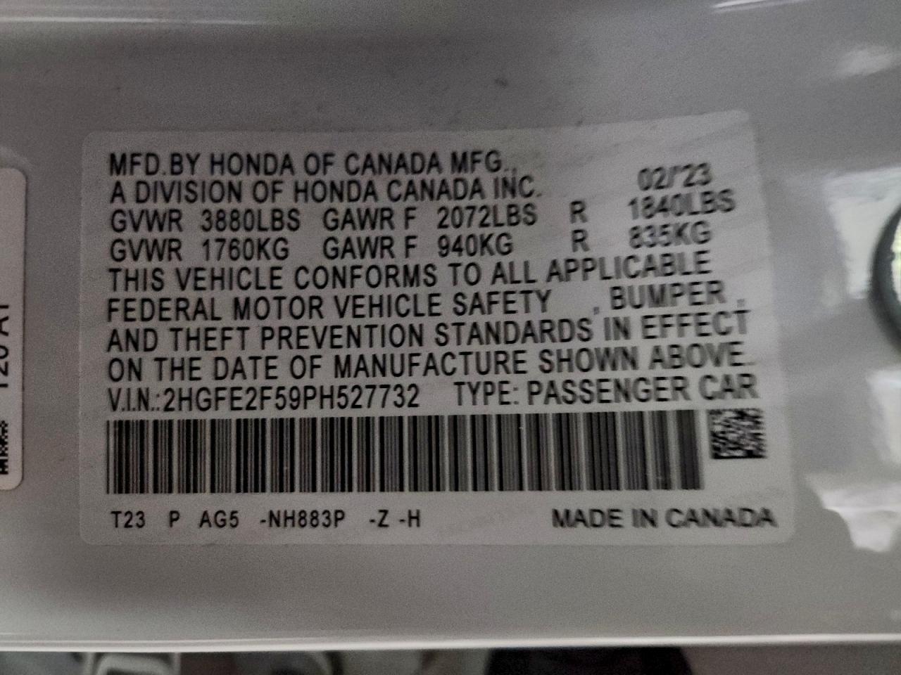 2023 HONDA CIVIC