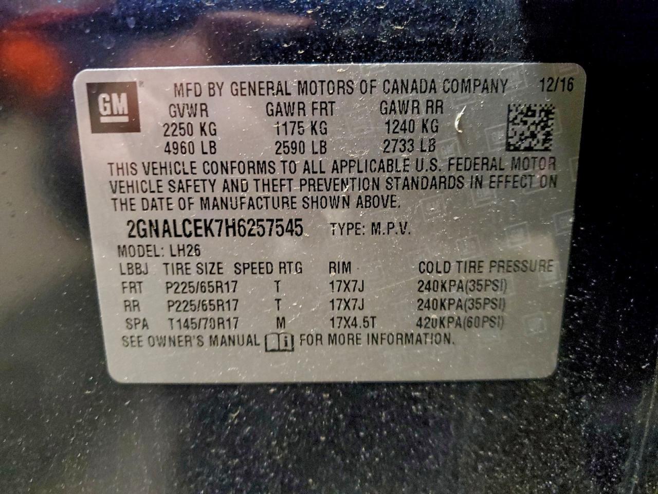 2017 CHEVROLET EQUINOX