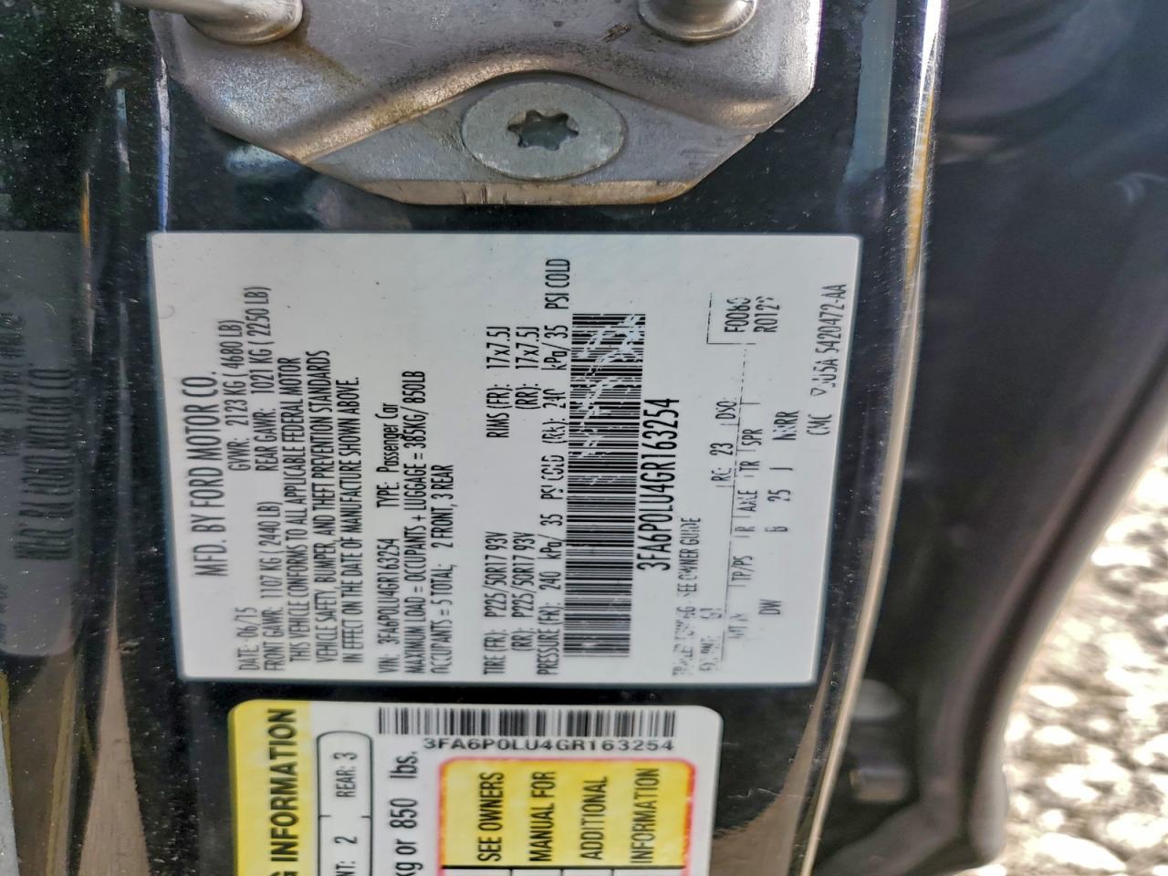 2016 FORD FUSION