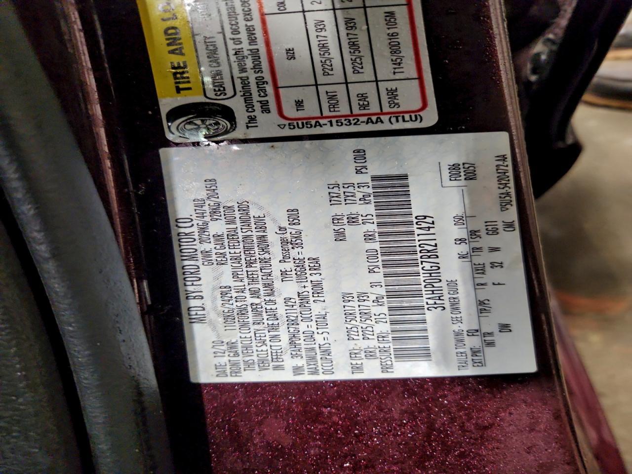2011 FORD FUSION
