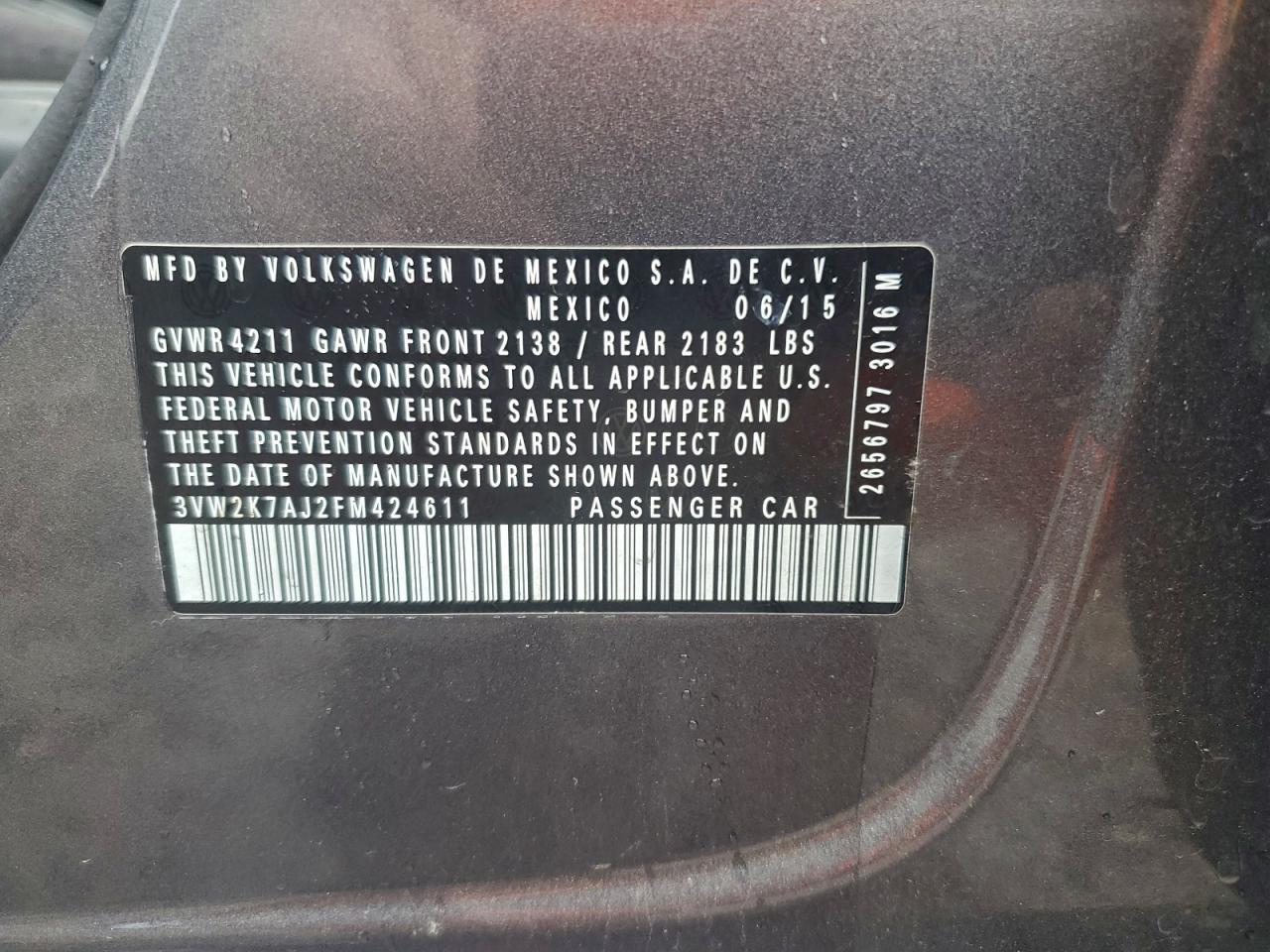 2015 VOLKSWAGEN JETTA
