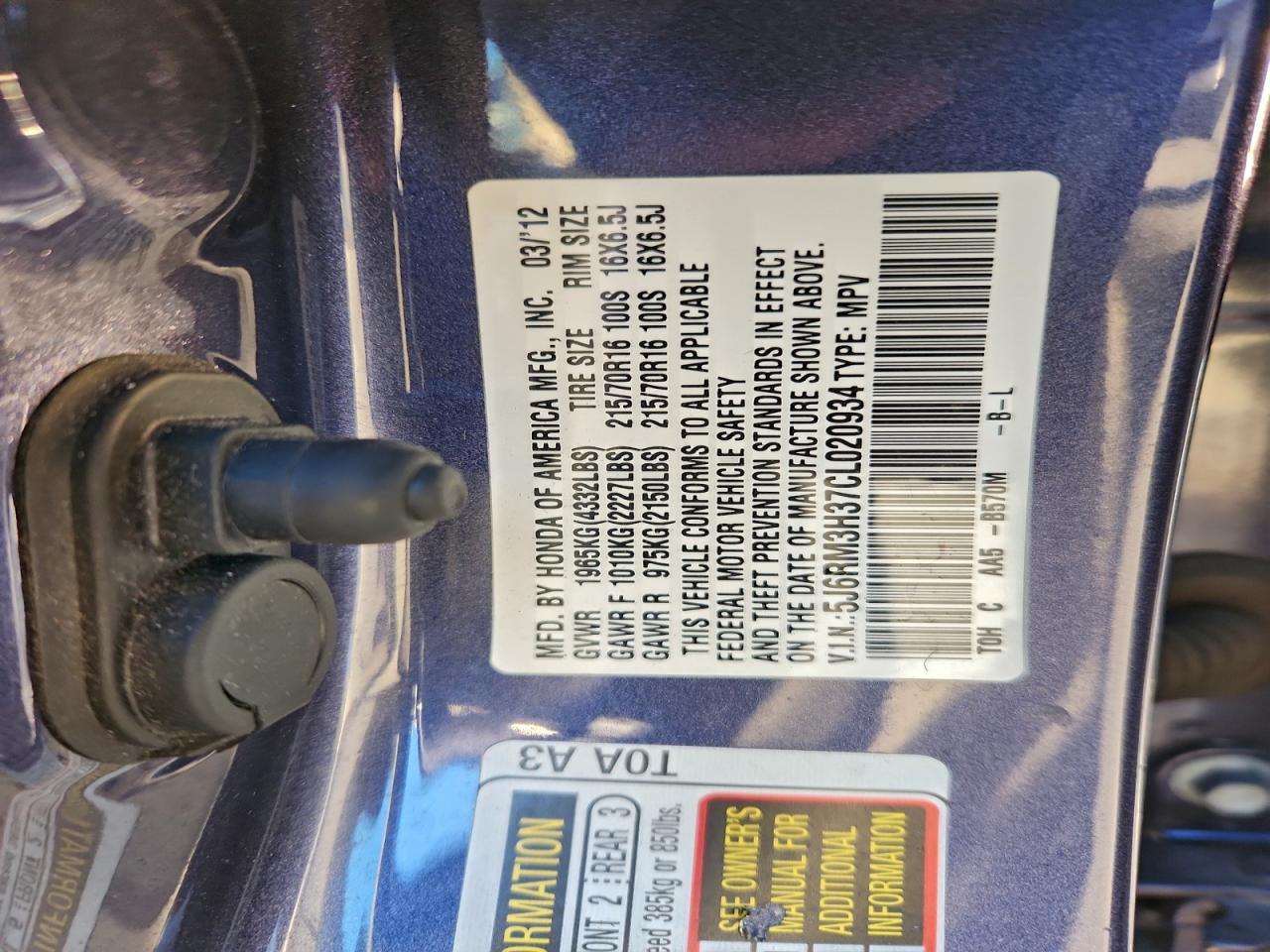 2012 HONDA CR-V