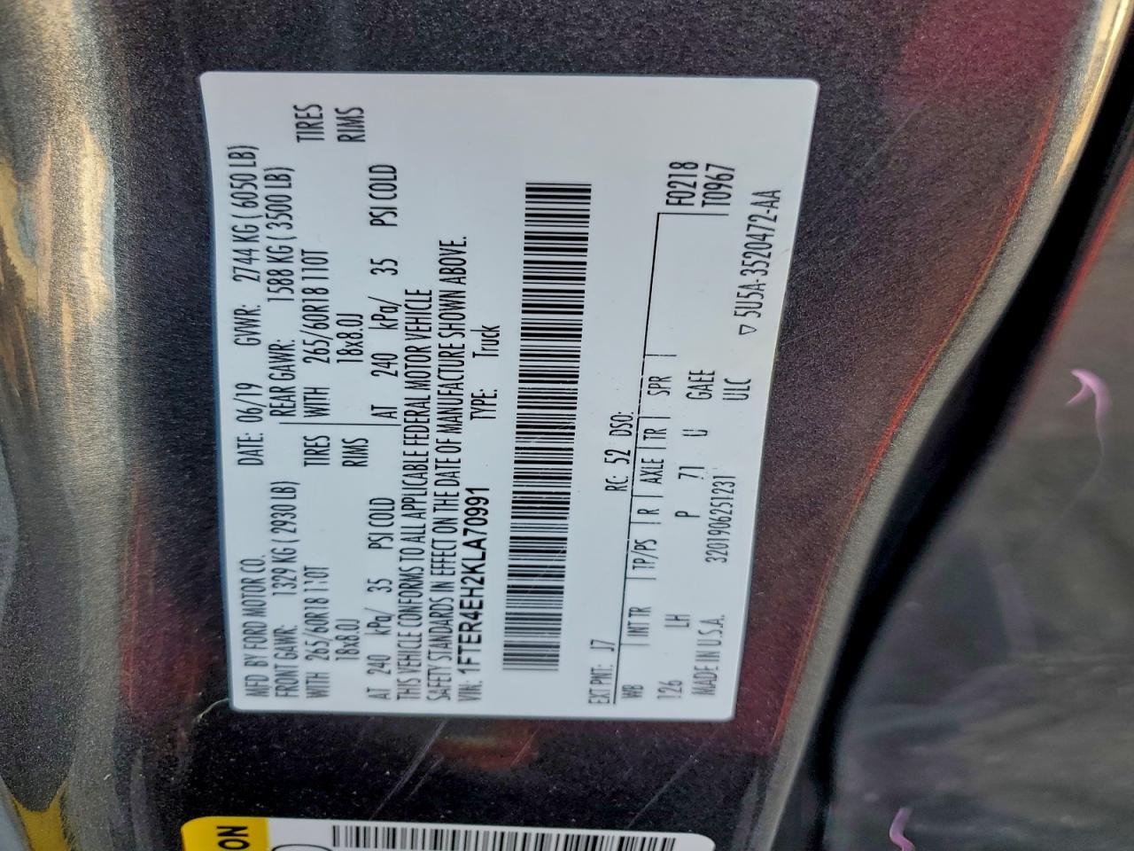 2019 FORD RANGER