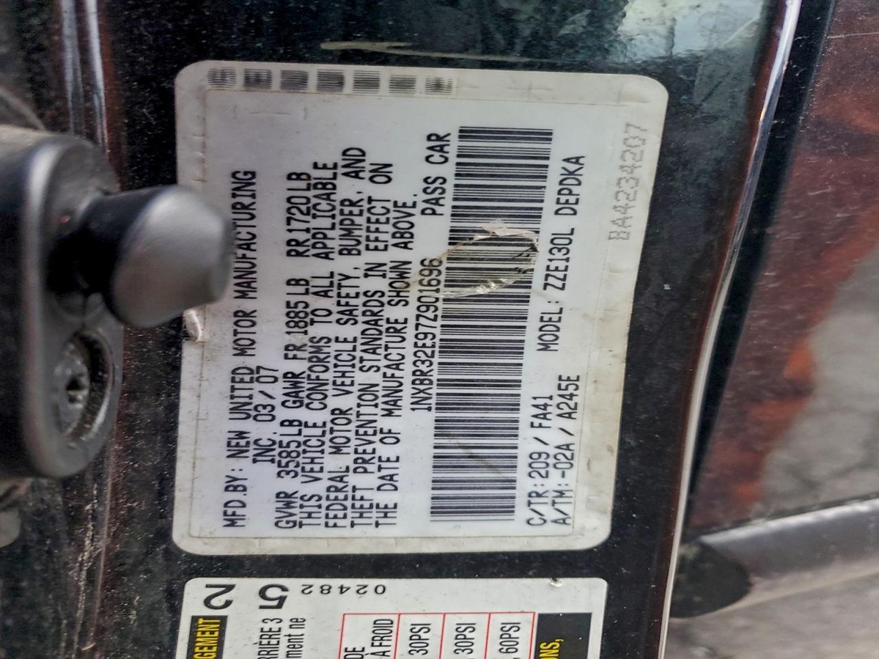 2007 TOYOTA COROLLA